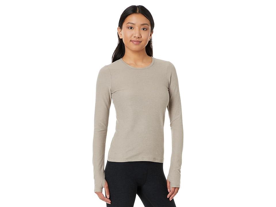 Beyond Yoga Spacedye Classic Crew Pullover (Birch Heather) Women's Clothing Product Image