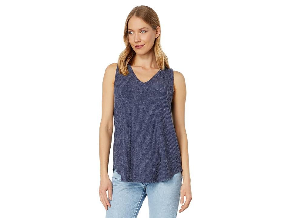 Dylan by True Grit Cozy Brushed Rib Deep V Sleeveless Tank (Catalina ) Women's Clothing Product Image