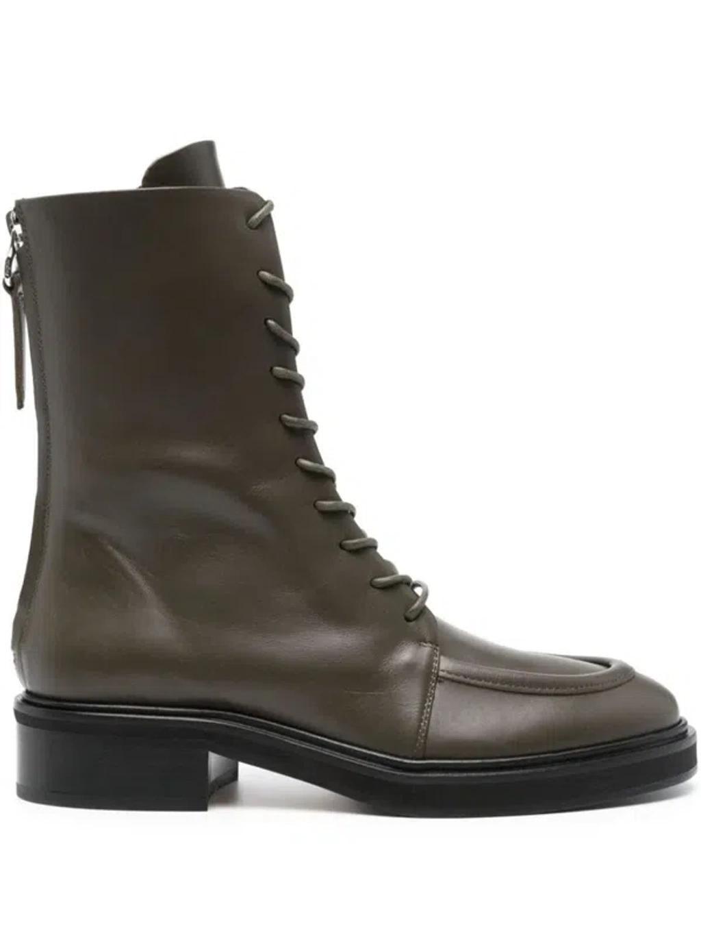 Max Lace-up Ankle Boots In Green Product Image