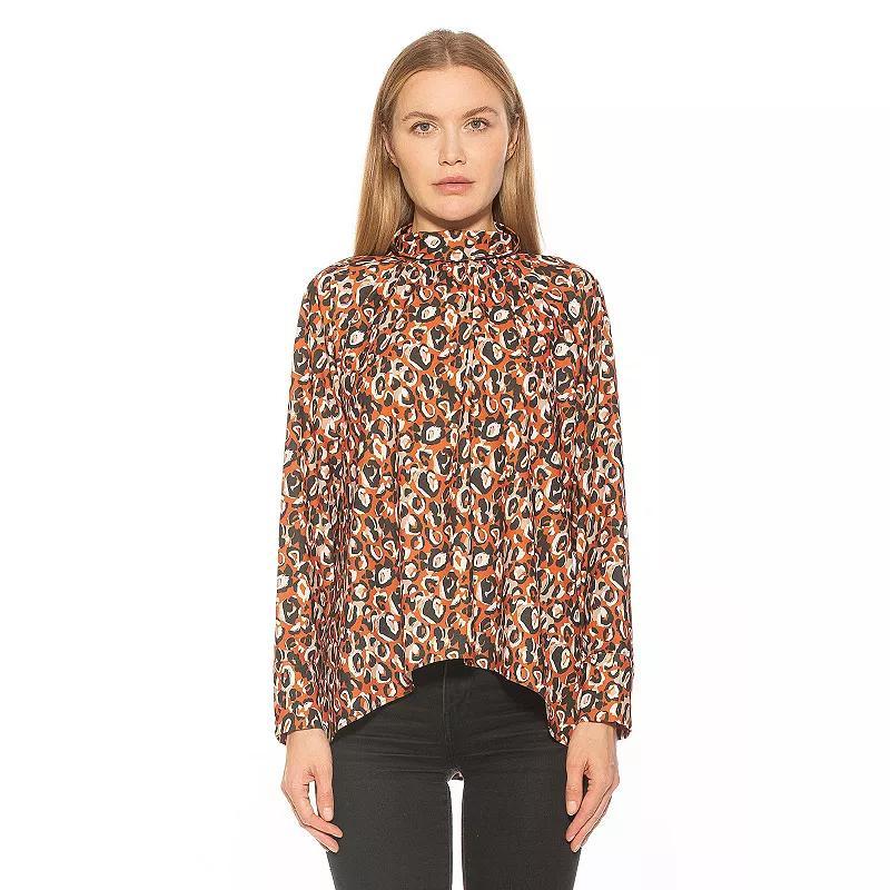 Alexia Admor Womens Danielle Mockneck Blouse - Black Product Image