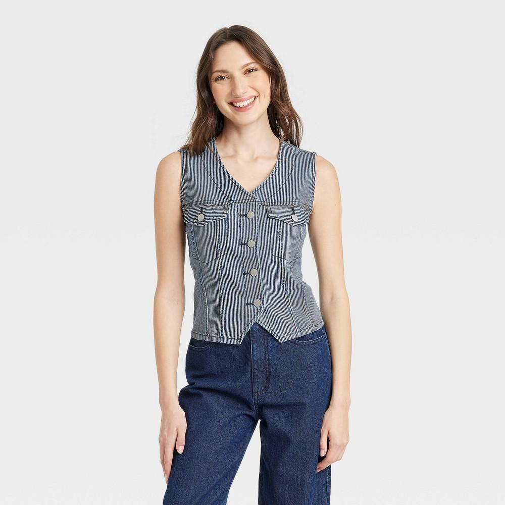 Womens V-Neck Vest - Universal Thread Blue M Product Image