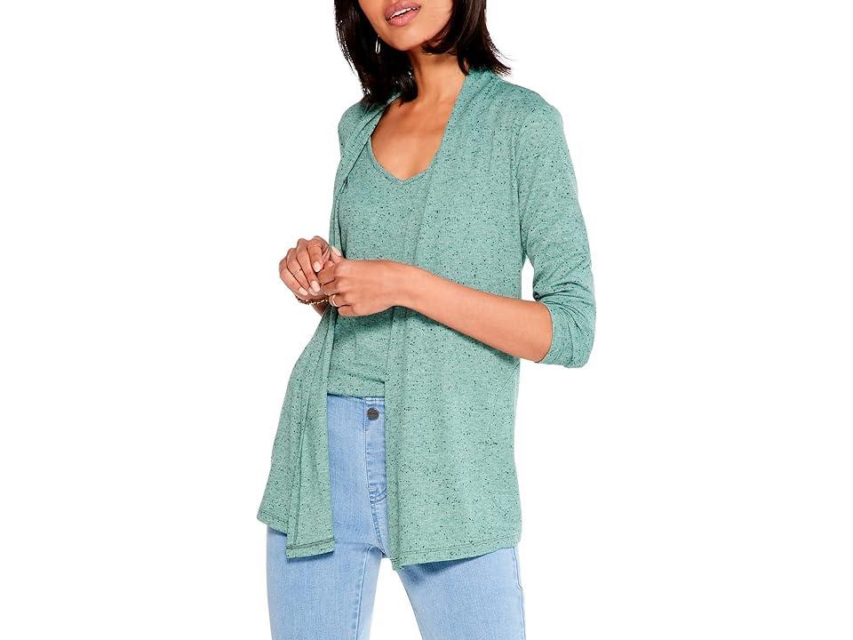 NIC+ZOE Pocket Drapey Rib Cardigan (Juniper) Women's Clothing Product Image