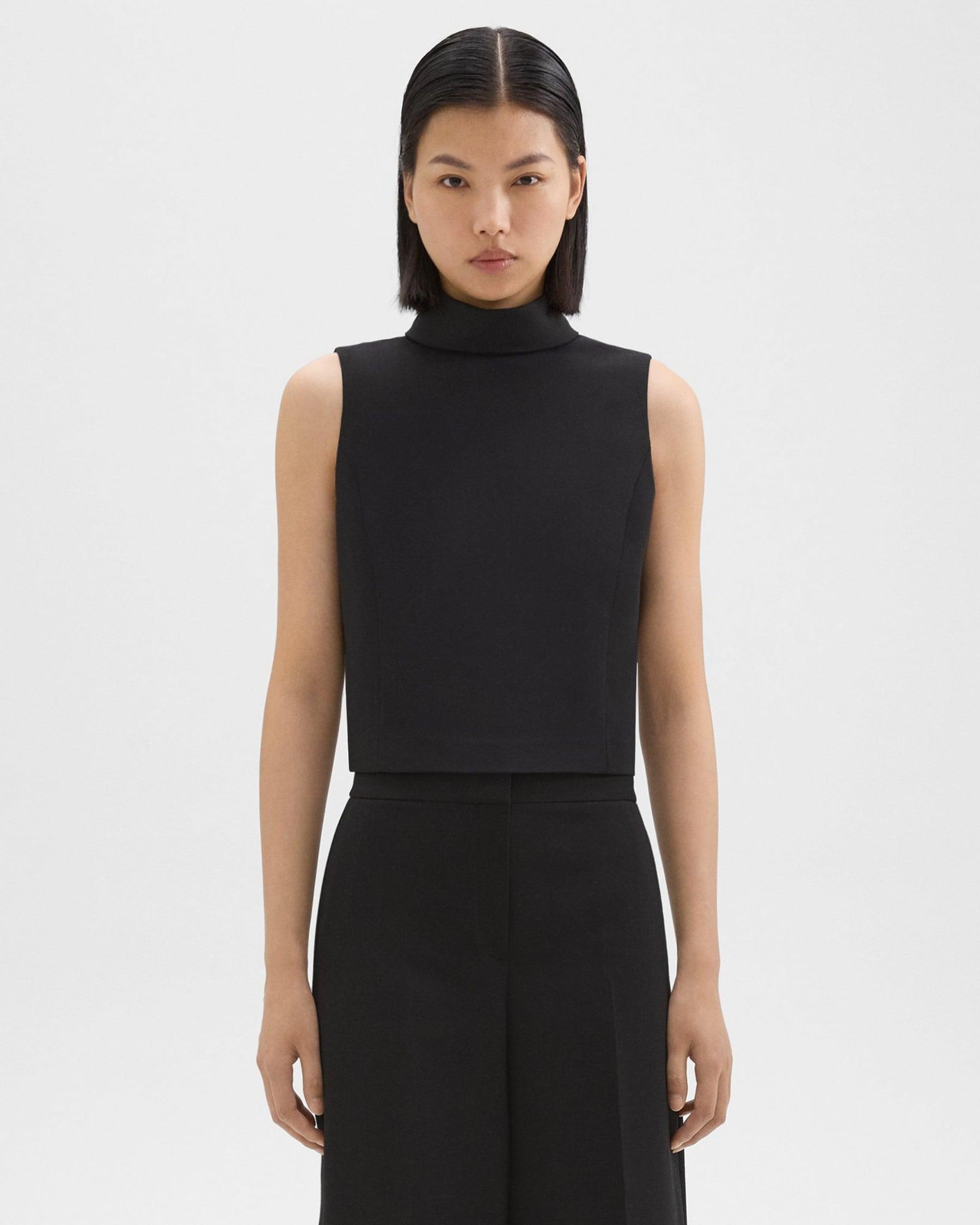 Cropped Roll Neck Top in Double Weave product image