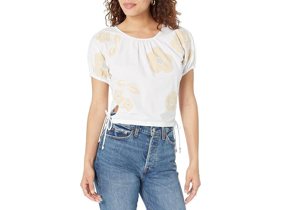 Madewell Embroidered Jewel Top - Crinkle Poplin (Eyelet Floral Embroidery) Women's Clothing Product Image