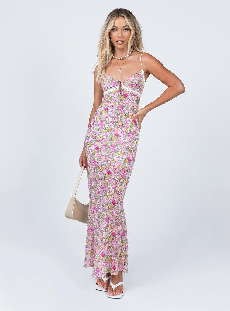 Emily Maxi Dress Pink Floral Product Image