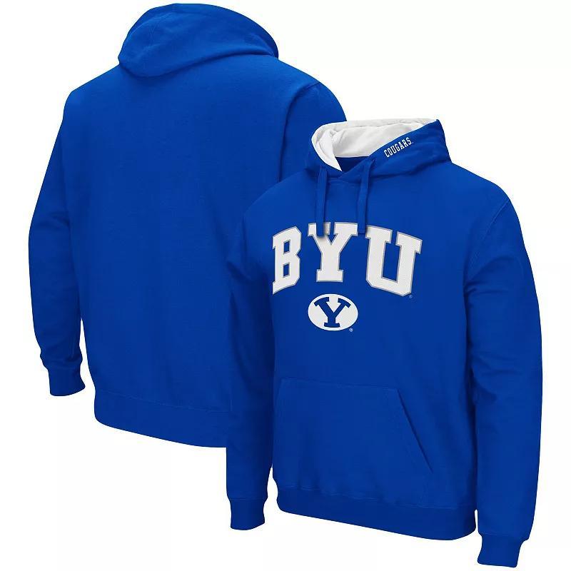 Mens Colosseum Royal BYU Cougars Arch & Logo 3.0 Pullover Hoodie Product Image