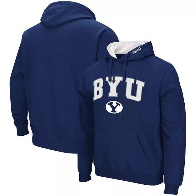 Mens Colosseum BYU Cougars Arch & Logo 3.0 Pullover Hoodie Blue Product Image