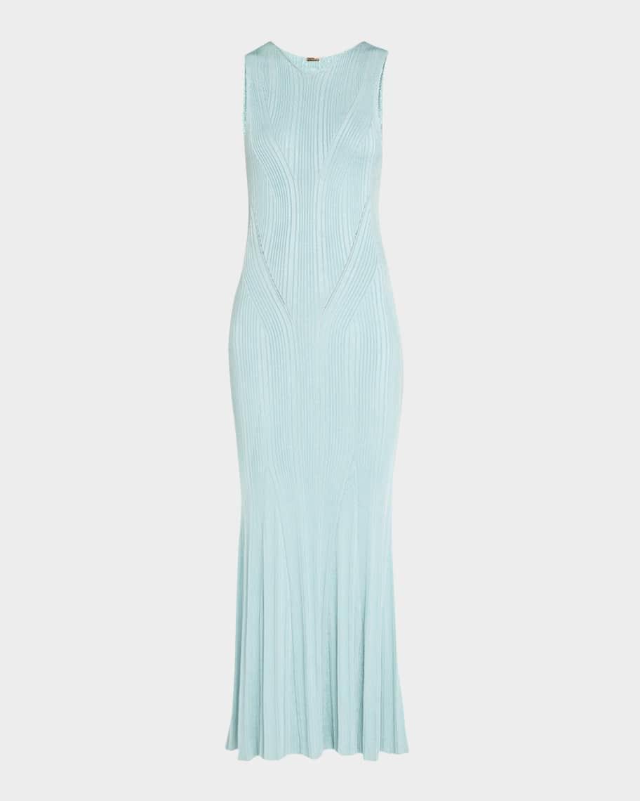 Silk Engineered Rib Sleeveless Maxi Dress Product Image