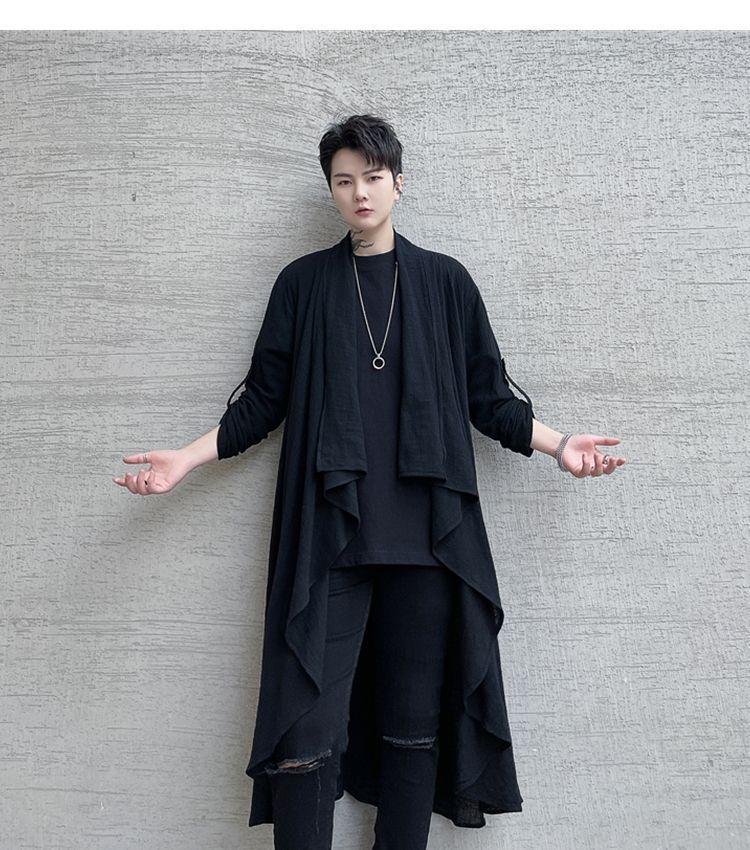 Long-Sleeve Asymmetrical Plain Jacket Product Image