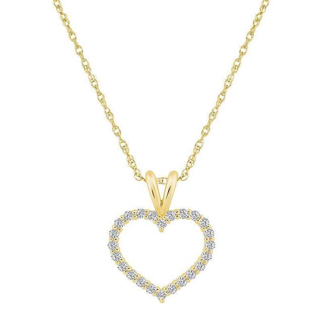 Alyson Layne 14k Gold 1/4 Carat T.W. Diamond Heart Pendant Necklace, Womens Product Image