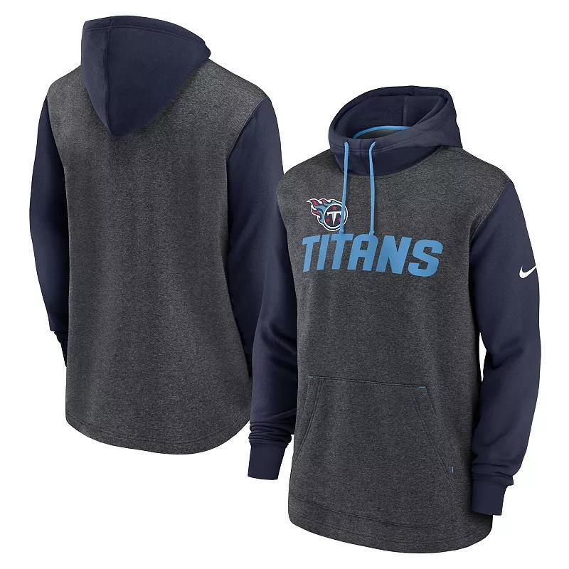 Mens Nike Heathered /College Navy Seattle Seahawks Surrey Legacy Pullover Hoodie Grey Product Image