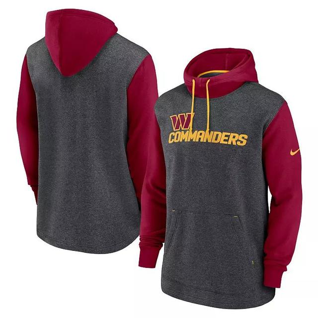 Mens Nike Heathered Charcoal/Burgundy Washington Commanders Surrey Legacy Pullover Hoodie Product Image