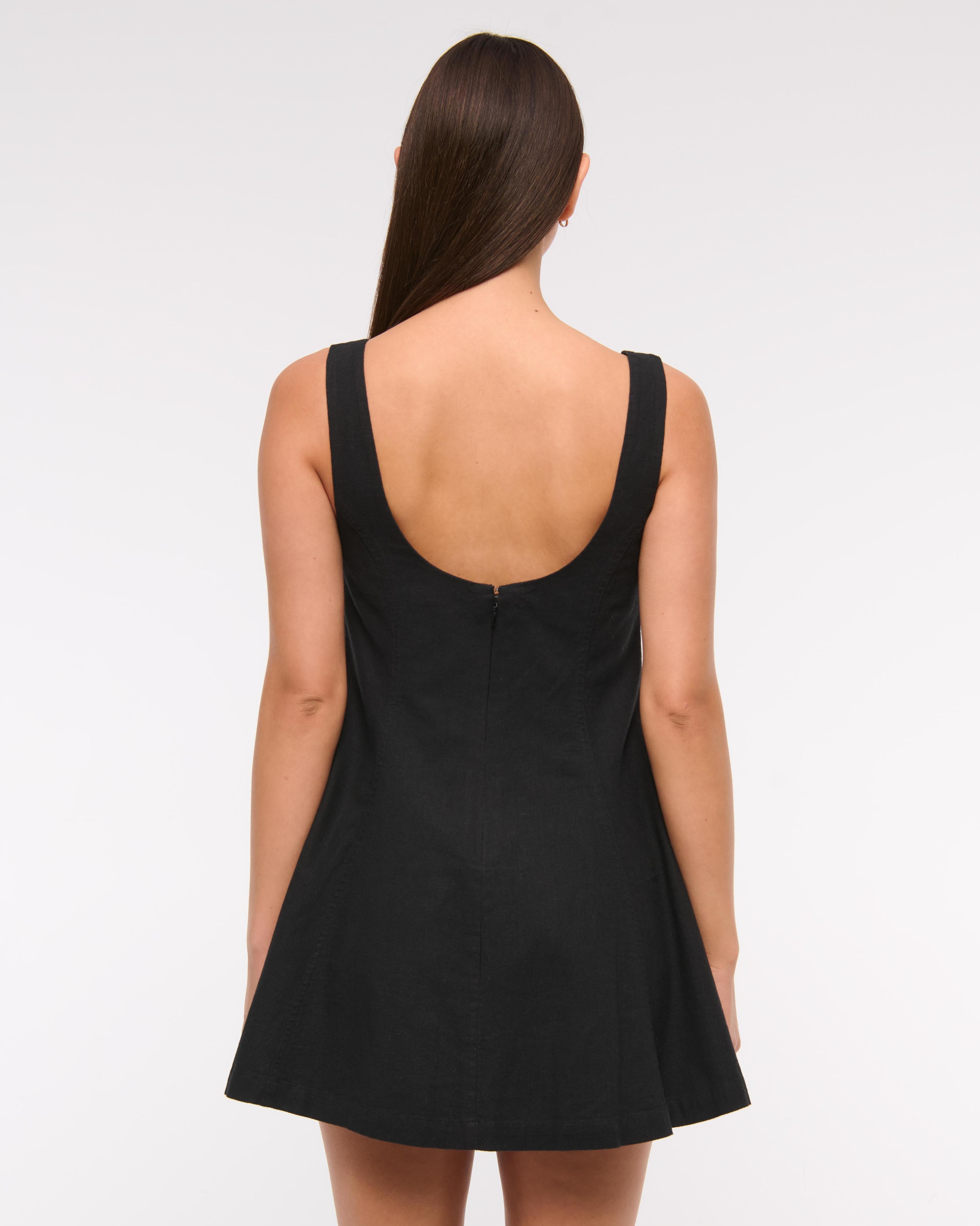 Trapeze Linen-Blend Mini Dress Product Image