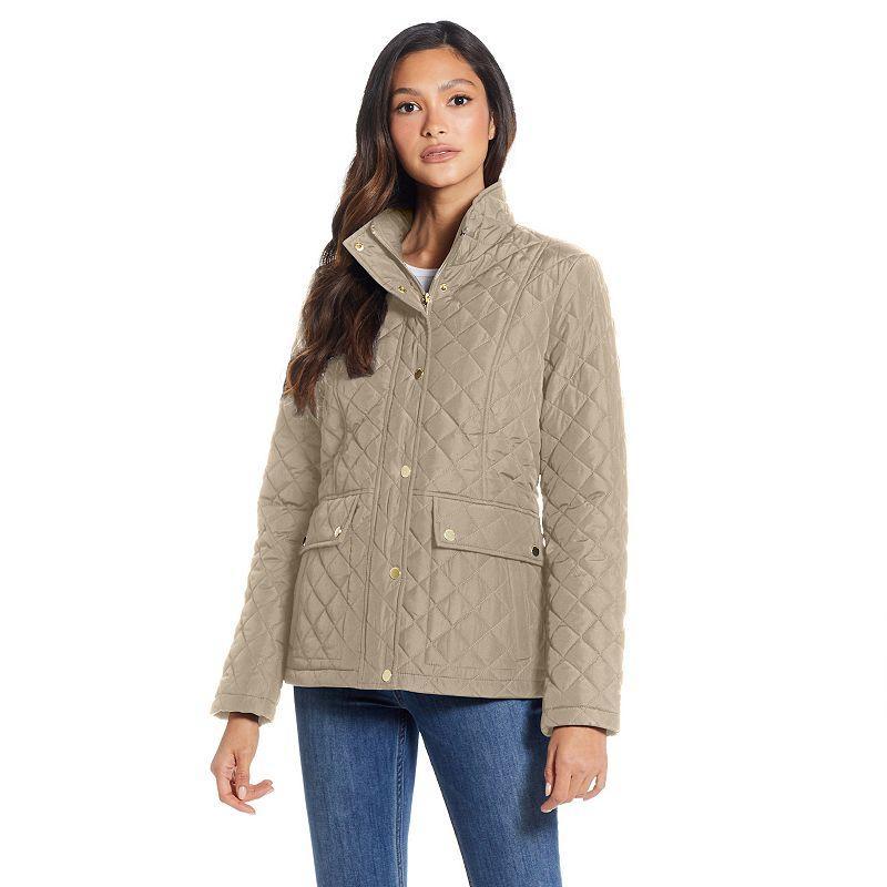 Womens Weathercast Modern Quilted Barn Jacket Med Beige Product Image