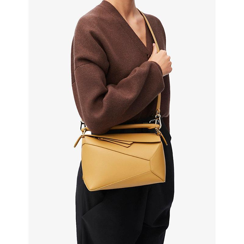 LOEWE Small Leather Puzzle Top-handle Bag In Sahara Product Image