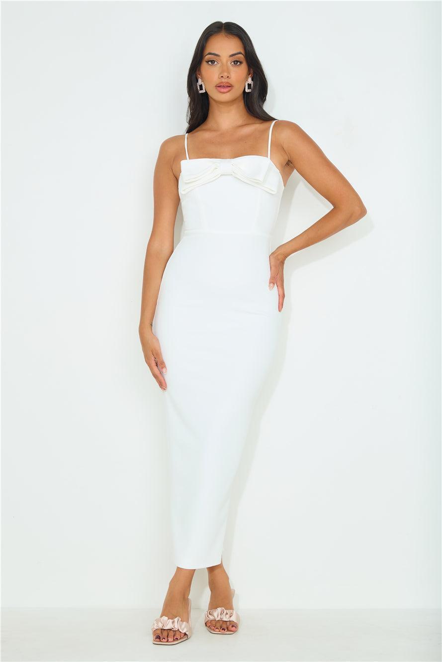 Pretty Bow Maxi Dress White Product Image