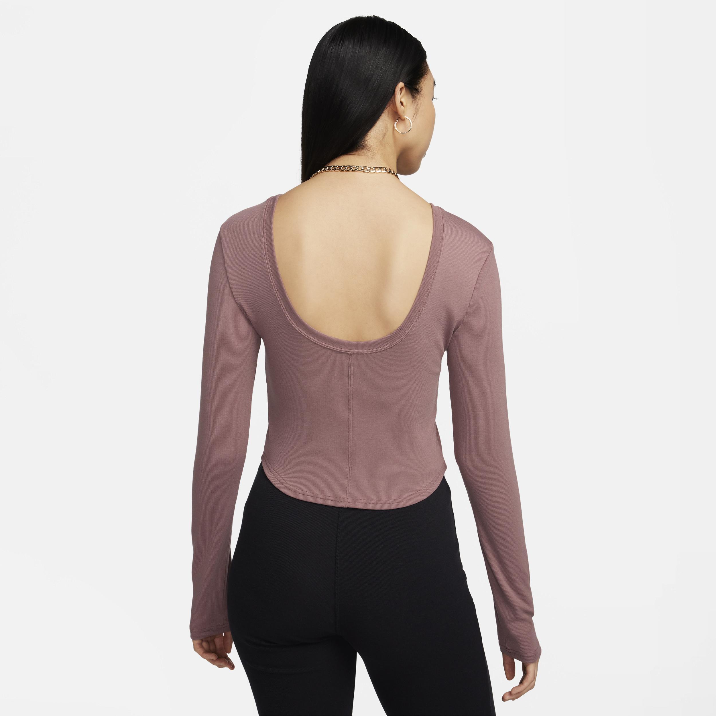 Women's Nike Sportswear Chill Knit Tight Scoop-Back Long-Sleeve Mini-Rib Top Product Image