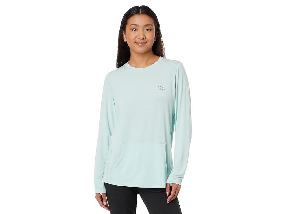 L.L.Bean Tropicwear Comfort Crew Long Sleeve (Pale Turquoise) Women's Clothing Product Image