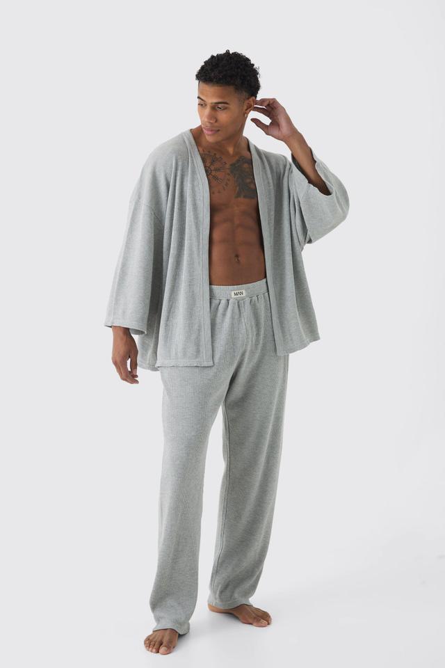 Oversized Waffle Kimono Set | boohooMAN USA Product Image