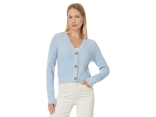 Madewell Deehan Cotton Boucle Cardigan (Hthr Indigo White) Women's Sweater Product Image