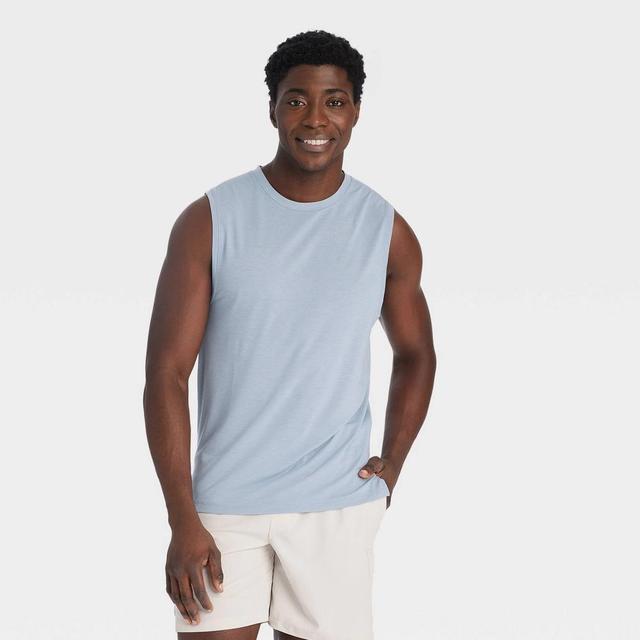 Mens Sleeveless Performance T-Shirt - All In Motion Light Blue Product Image