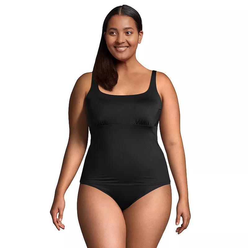 Lands End Plus Size Ddd-Cup Chlorine Resistant Square Neck Underwire Tankini Swimsuit Top Product Image