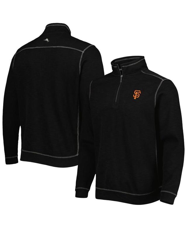 Mens Tommy Bahama Black San Francisco Giants Tobago Bay Tri-Blend Quarter-Zip Sweatshirt Product Image