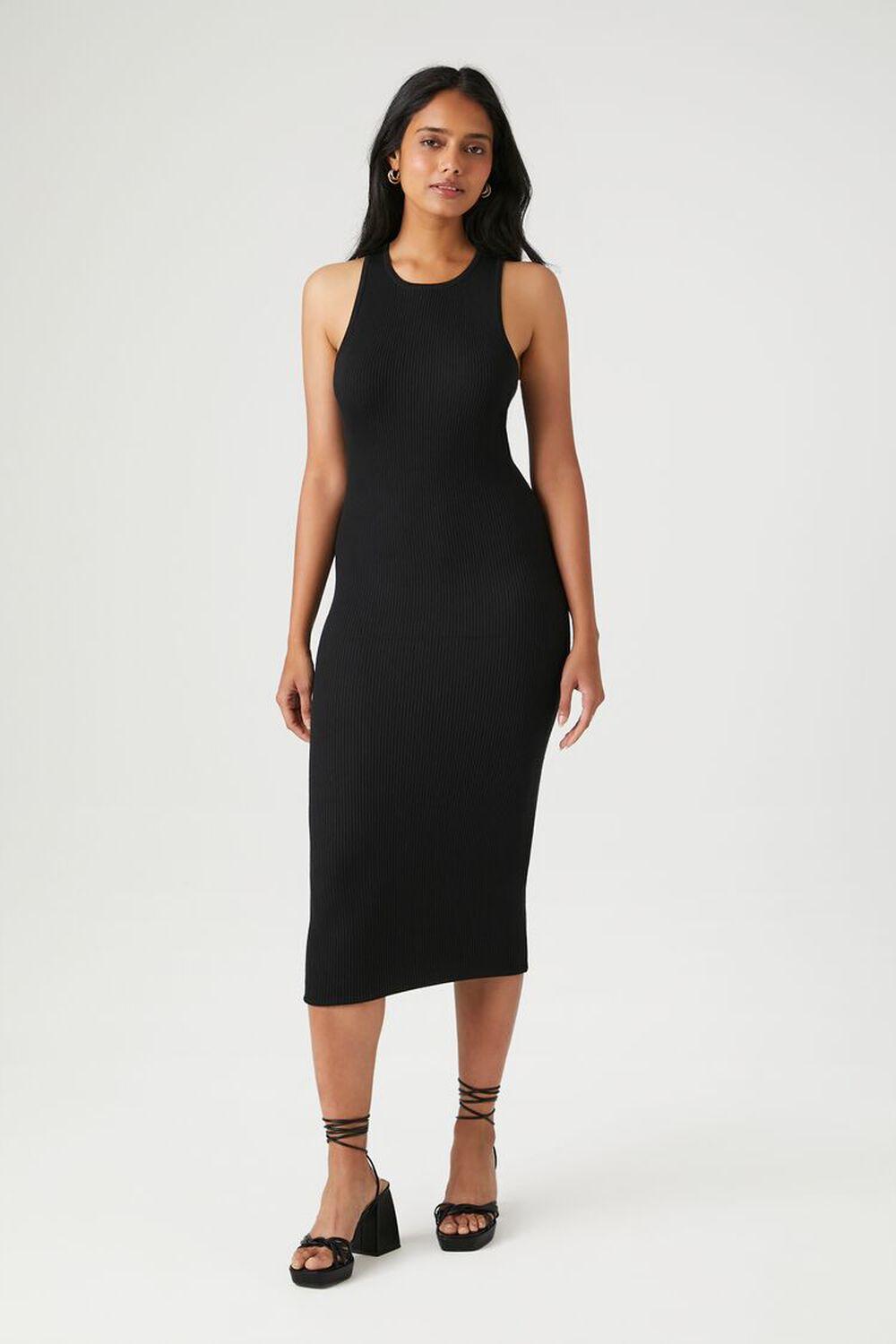 Ribbed Knit Cutout Midi Dress | Forever 21 Product Image