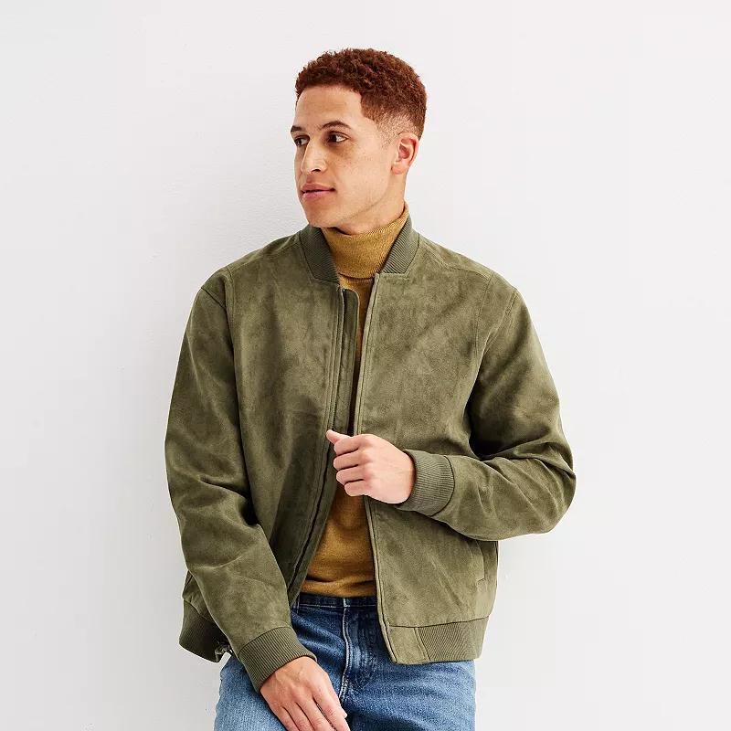 Apt. 9 Mens Faux Suede Bomber Jacket Product Image