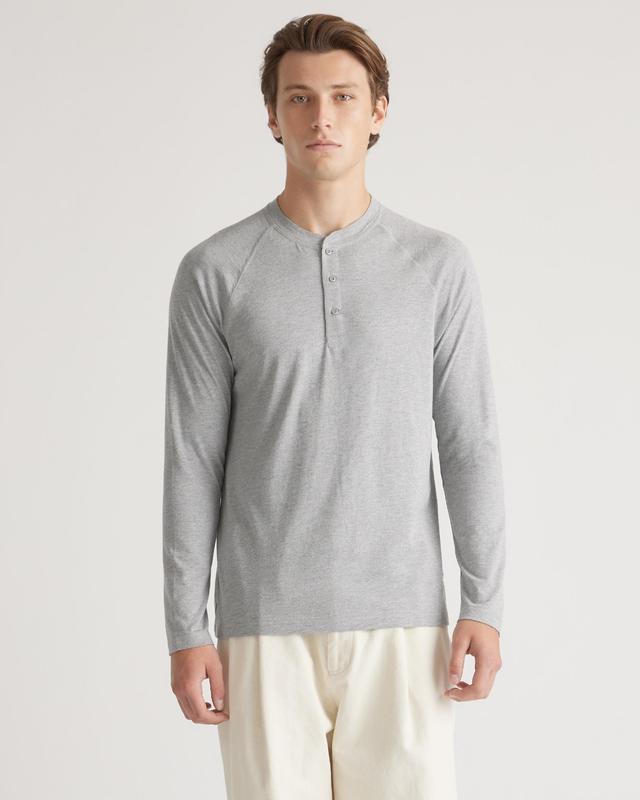 Cotton Modal Long Sleeve Henley Tee Product Image