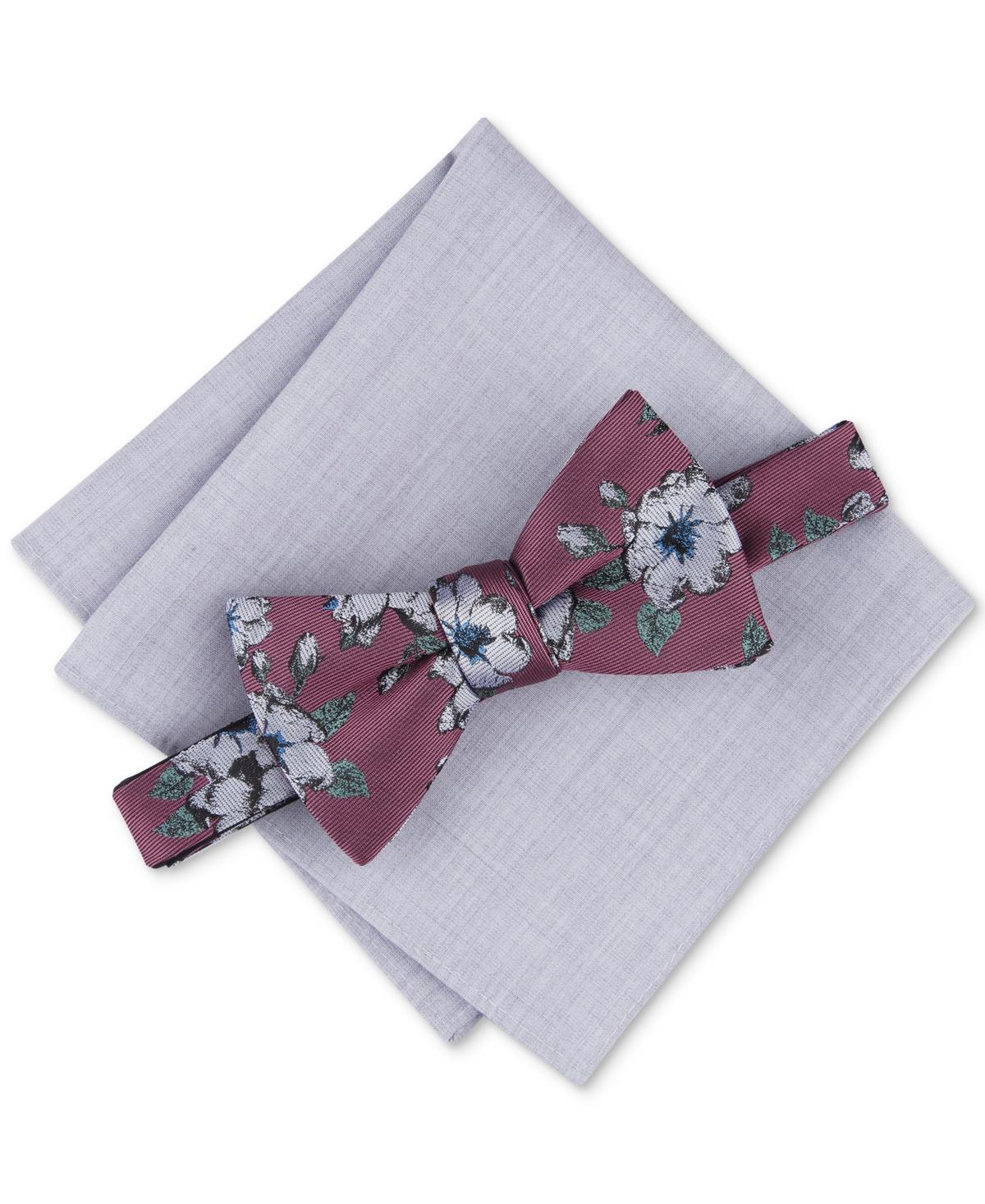 Bar Iii Mens Sondley Floral Bow Tie & Soli Pocket Square Set, Created for Macys Product Image