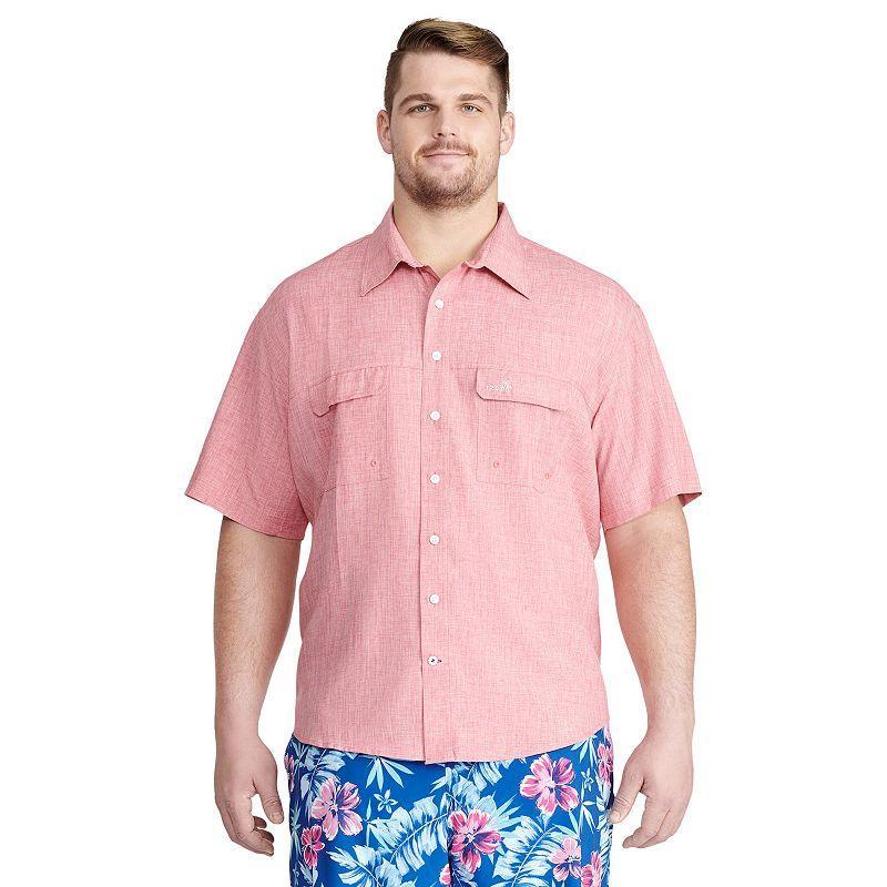 Big & Tall IZOD Saltwater Classic-Fit Performance Beach Button-Down Shirt, Mens Pink Product Image