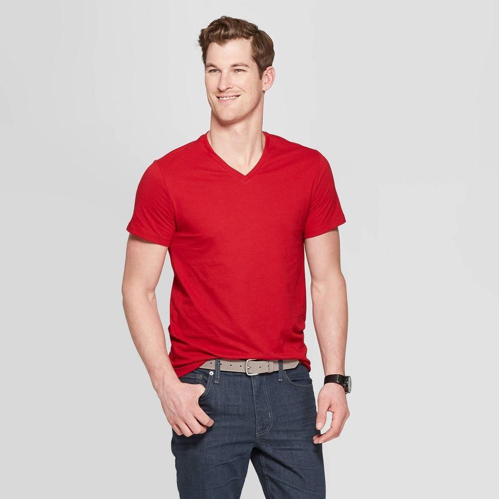 Mens Every Wear Short Sleeve V-Neck T-Shirt - Goodfellow & Co Red Velvet Product Image