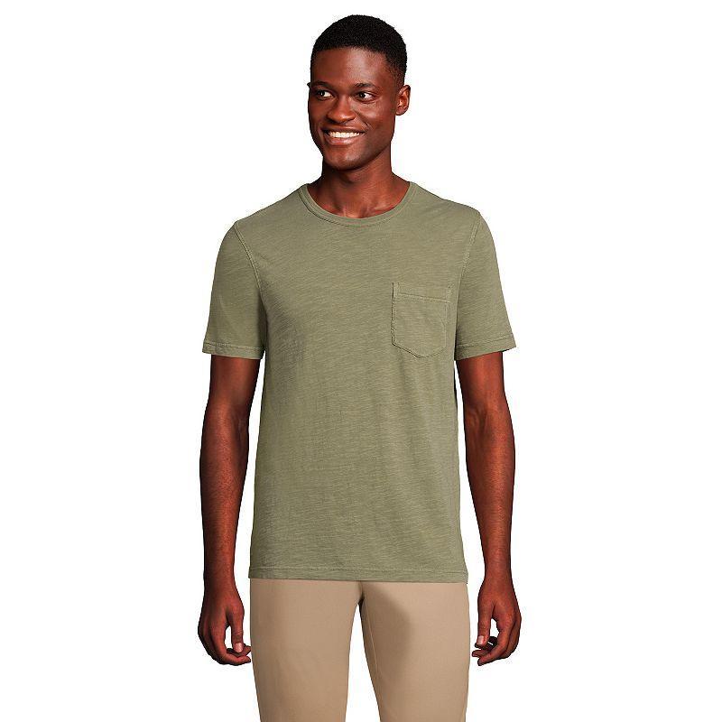 Lands End Mens Short Sleeve Garment Dye Slub Pocket Tee Product Image