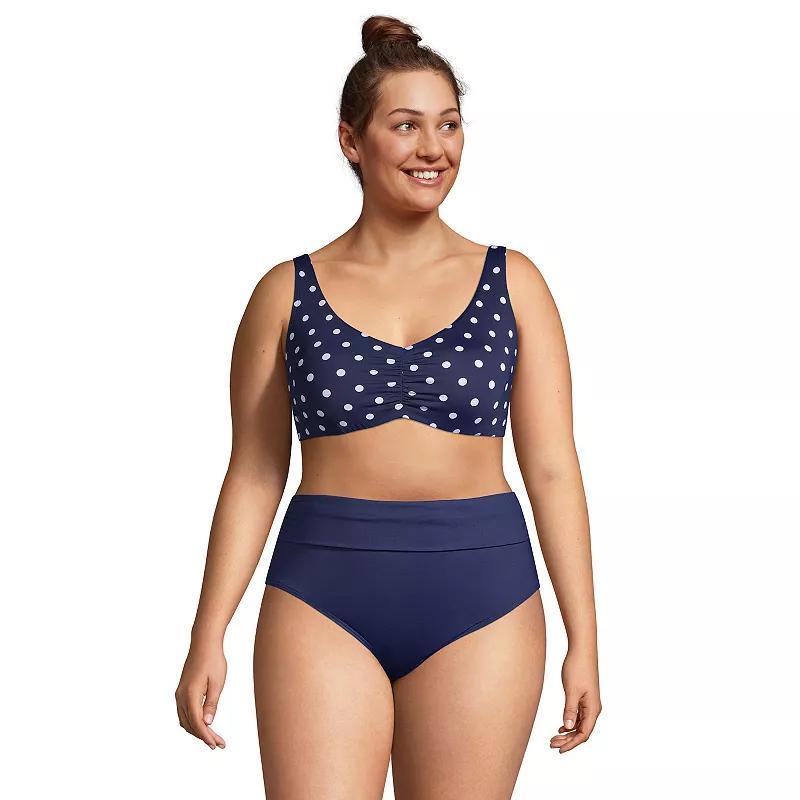 Plus Size Lands End DD-Cup UPF 50 V-Neck Bikini Top, Womens Product Image