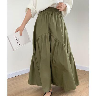 High Rise Ruffles Maxi Skirt Product Image