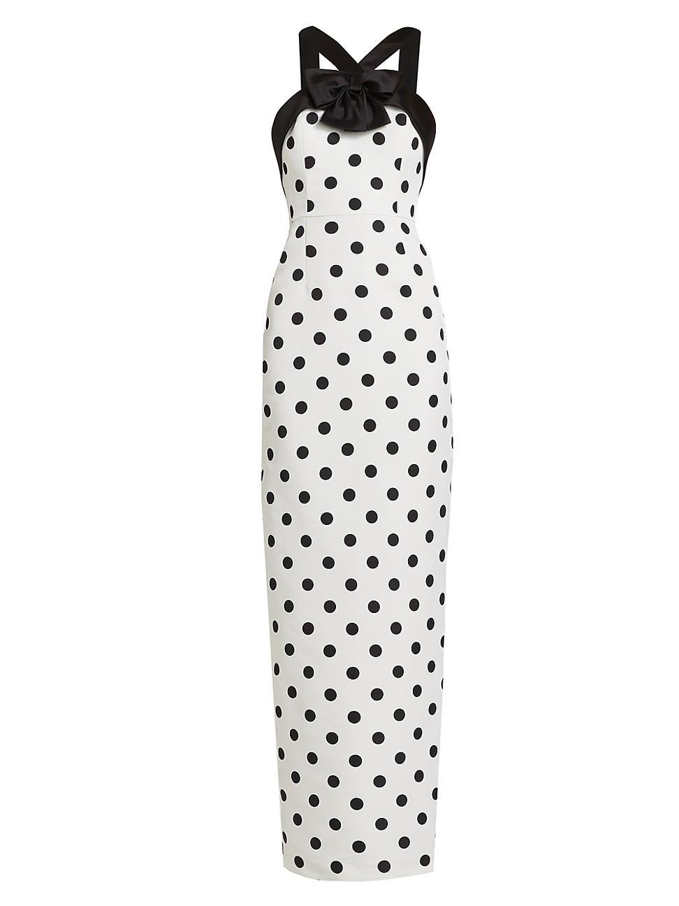 Womens Colette Polka Dot Silk Column Gown Product Image