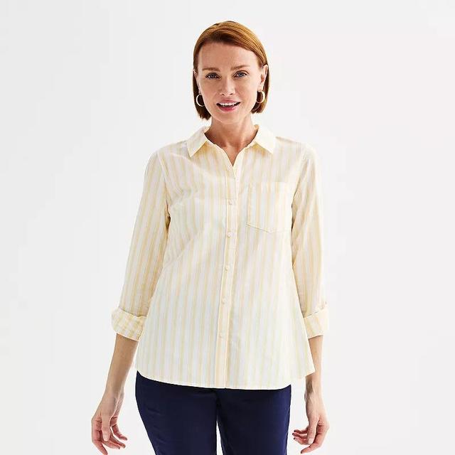 Womens Croft & Barrow Essential One Pocket Button Down Shirt Product Image