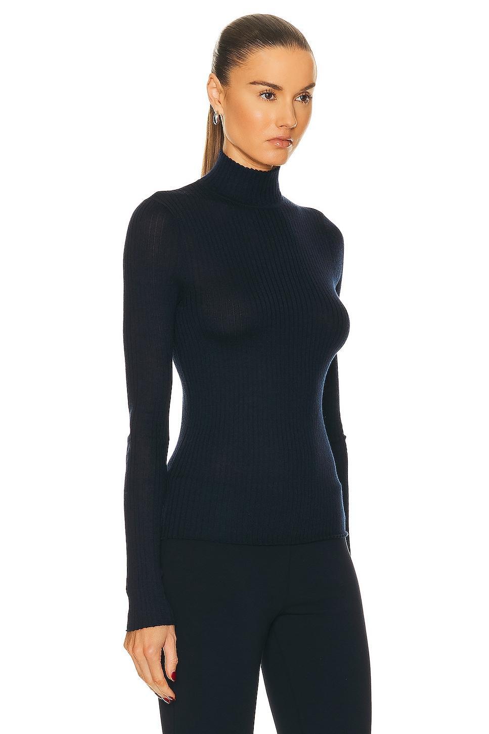 SPRWMN Mock Neck Top in Navy Product Image