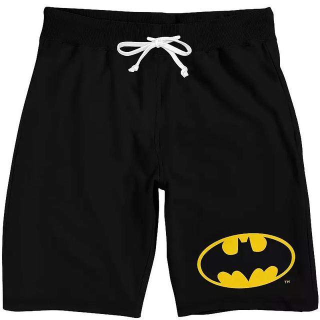 Mens DC Comics Batman Classic Logo 9 Sleep Shorts Black Product Image