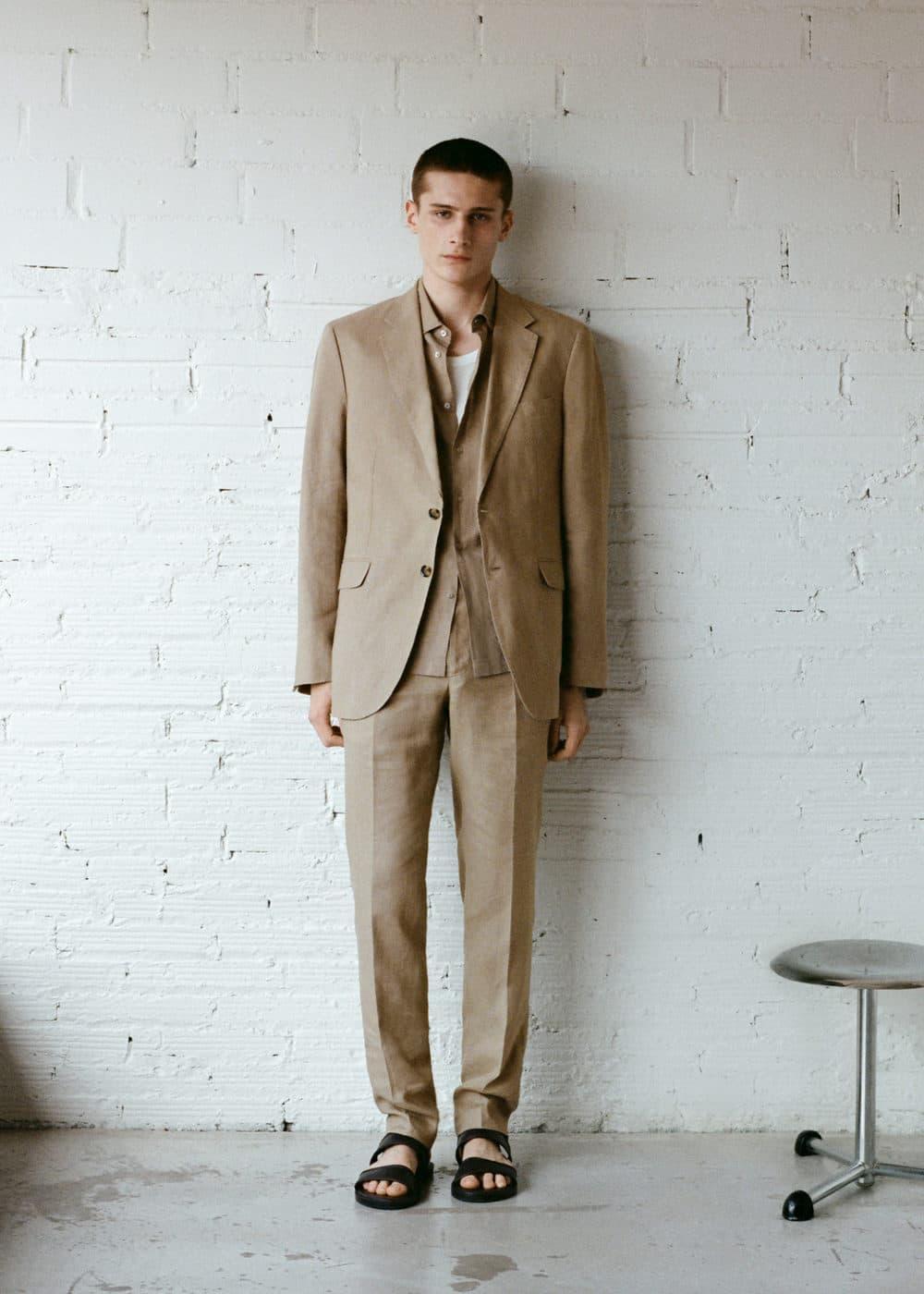 Mango Mens Linen Slim Fit Suit Pants Product Image