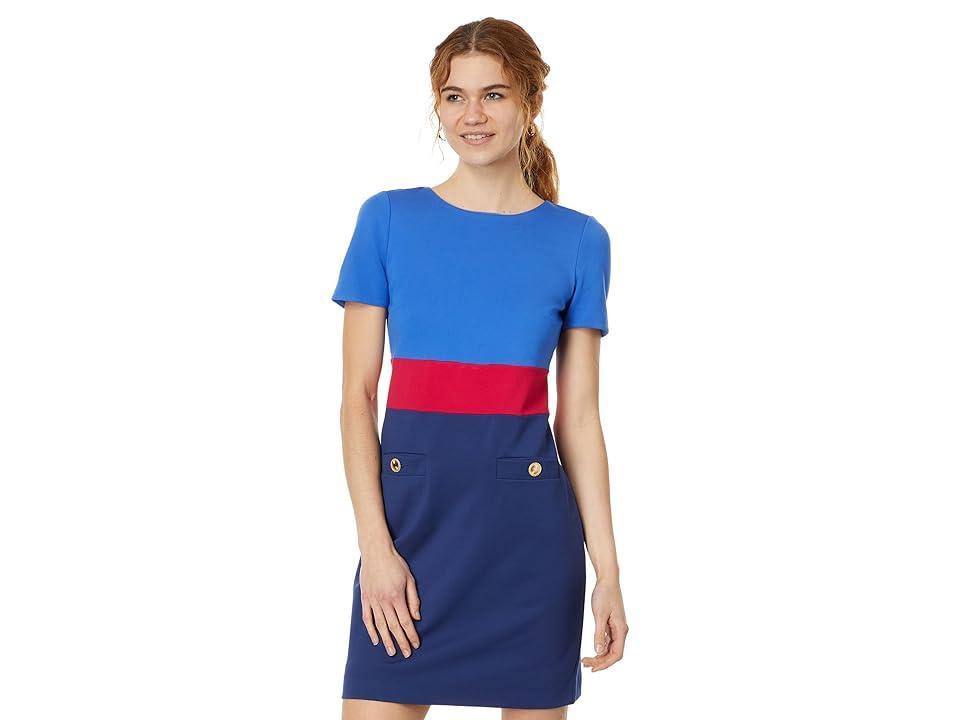 Lilly Pulitzer Emmerson Short Sleeve Shi (Alba Tricolor Colorblocked Knit Dress) Women's Dress Product Image