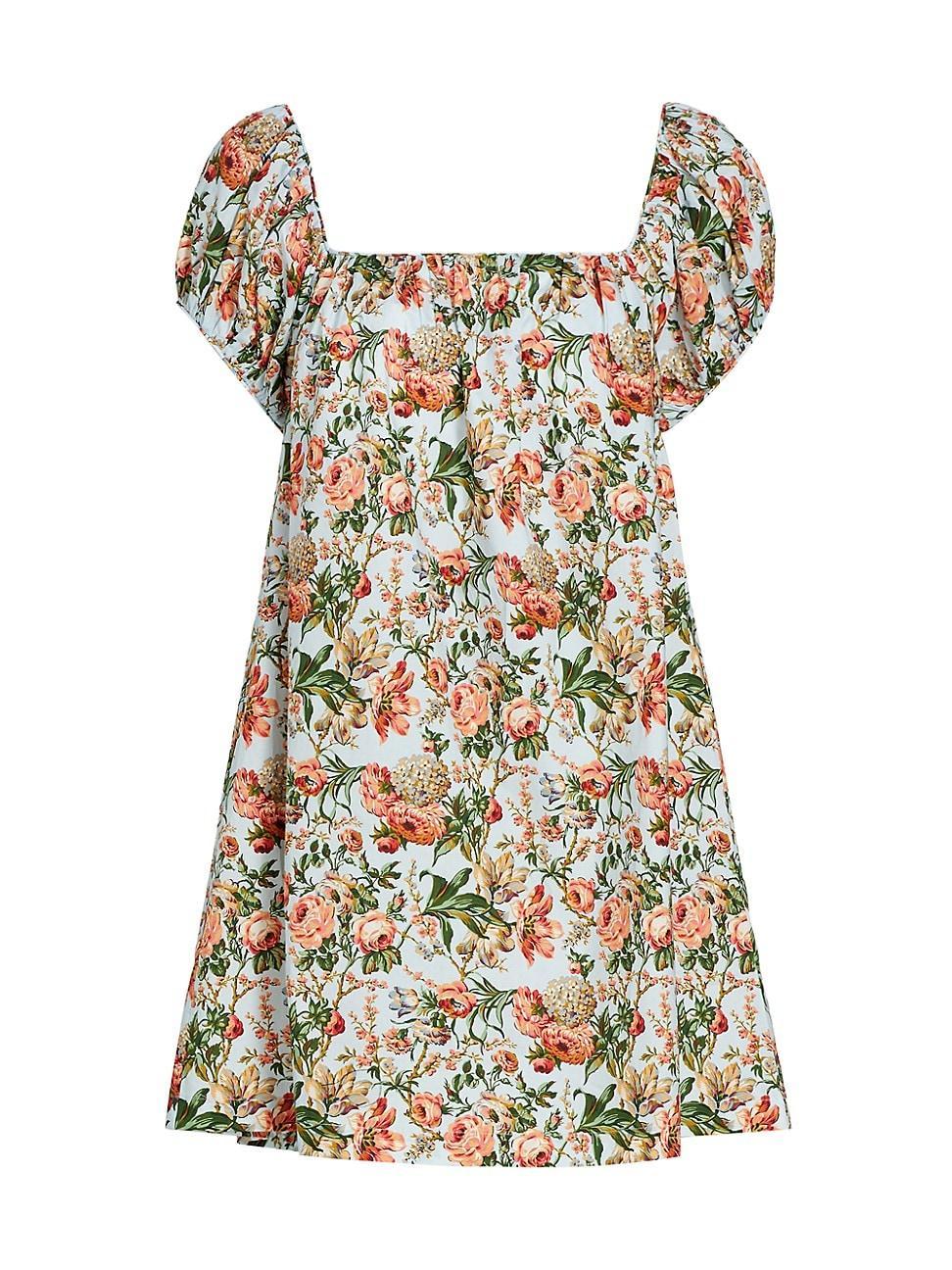 Womens Julie Floral Puff-Sleeve Minidress Product Image