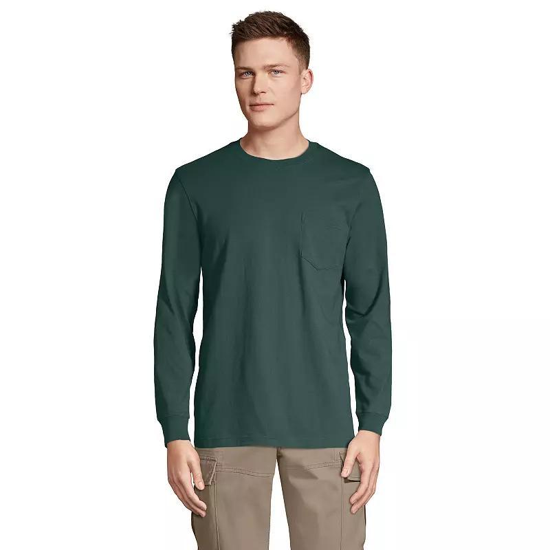 Lands End Mens Super-t Long Sleeve T-Shirt with Pocket Product Image