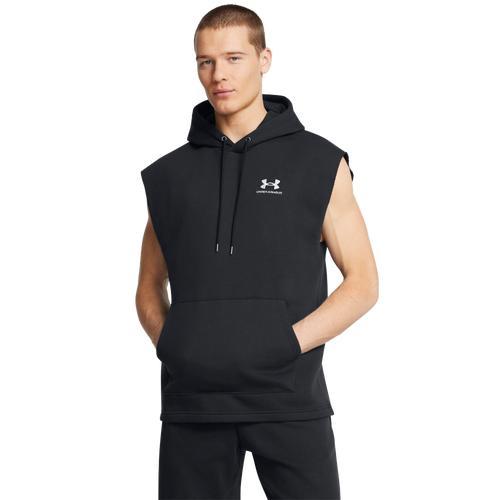 Under Armour Mens Icon Fleece Sleeveless Hoodie - Tech Blue/White Product Image