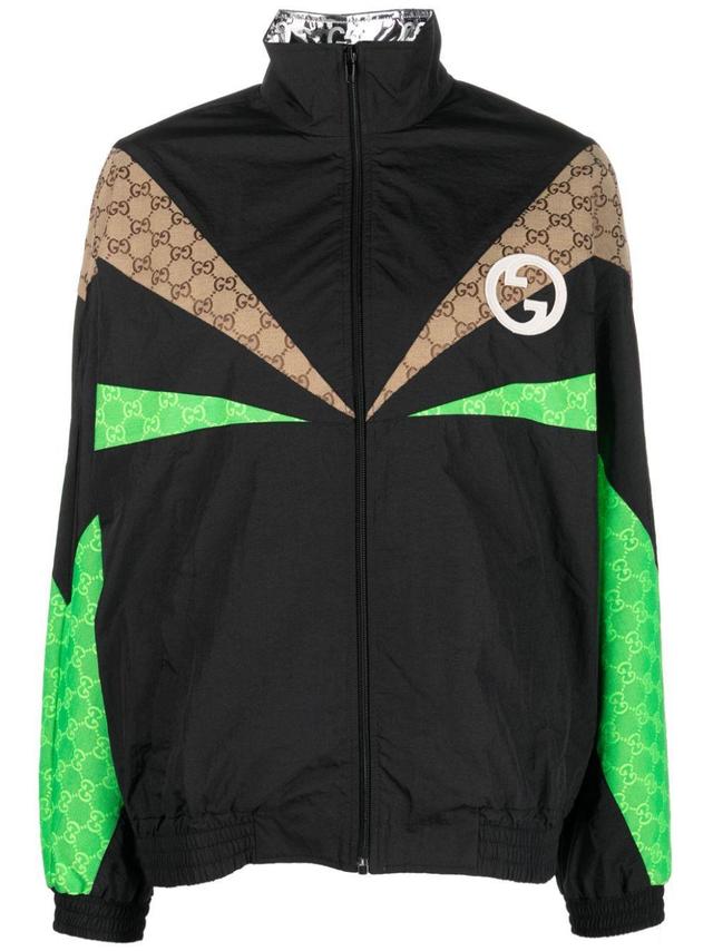 Nylon Zip Jacket In Black,multicolor Product Image