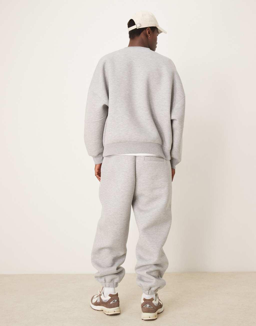 ASOS DESIGN scuba sweatpants with seam detail in gray heather Product Image