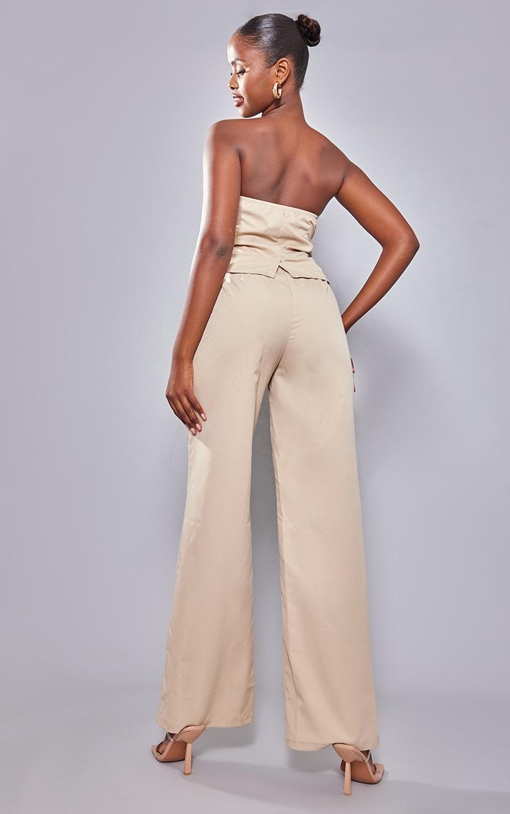 Stone Bandeau Vest Wide Leg Jumpsuit Product Image