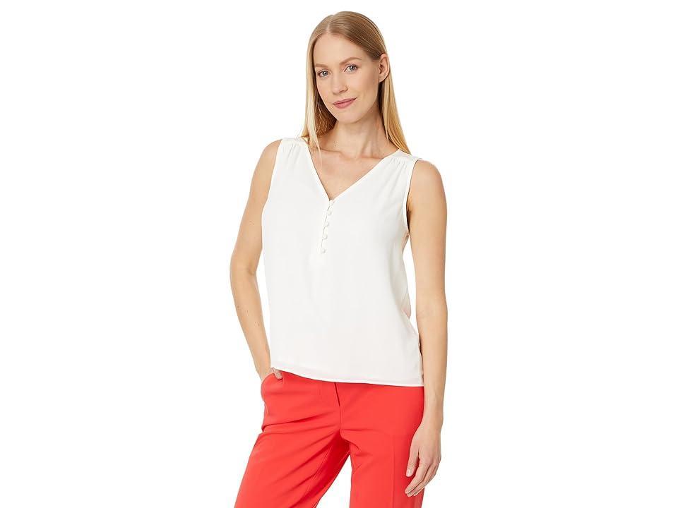 Women's V-Neck Sleeveless Button-Front Top Product Image