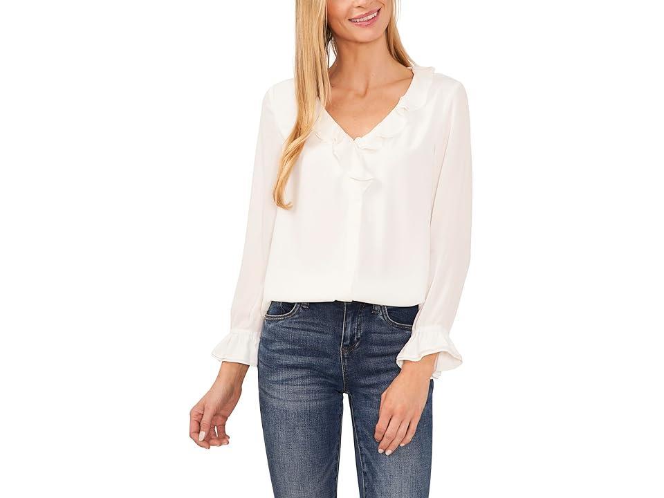 CeCe Ruffle V-Neck Top Product Image